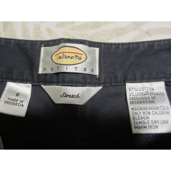 Talbots Petites Womens Navy Stretch Cotton Blend Pants Size 8 - Picture 5 of 5